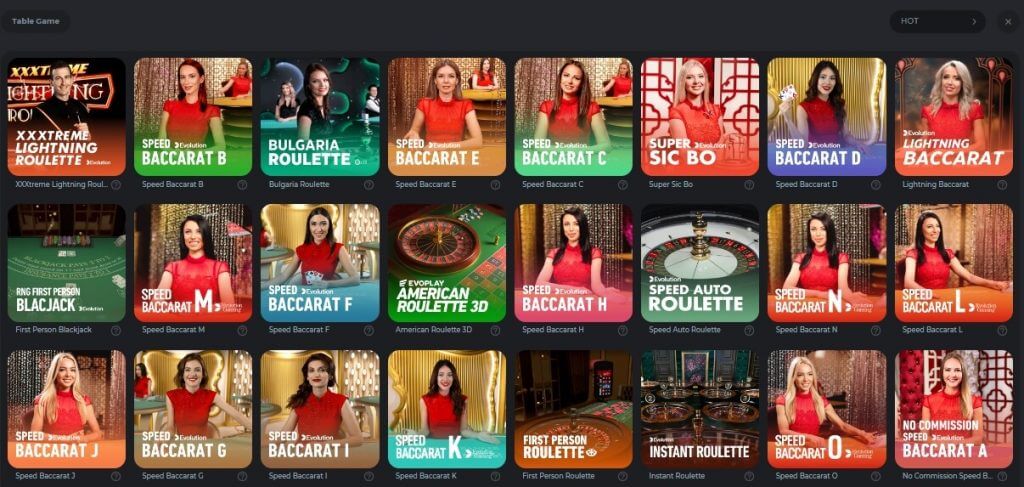 BC.Game Casino Jeux de Table