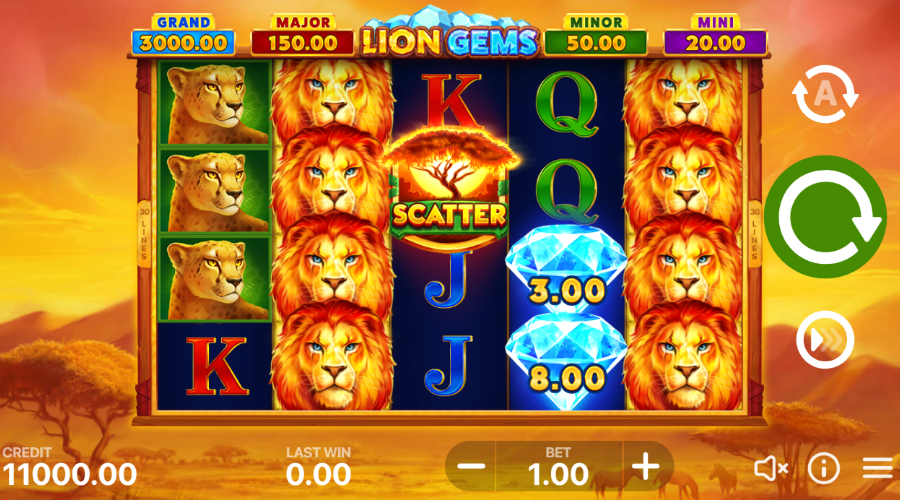 Lion Gems Hold and Win Jeu