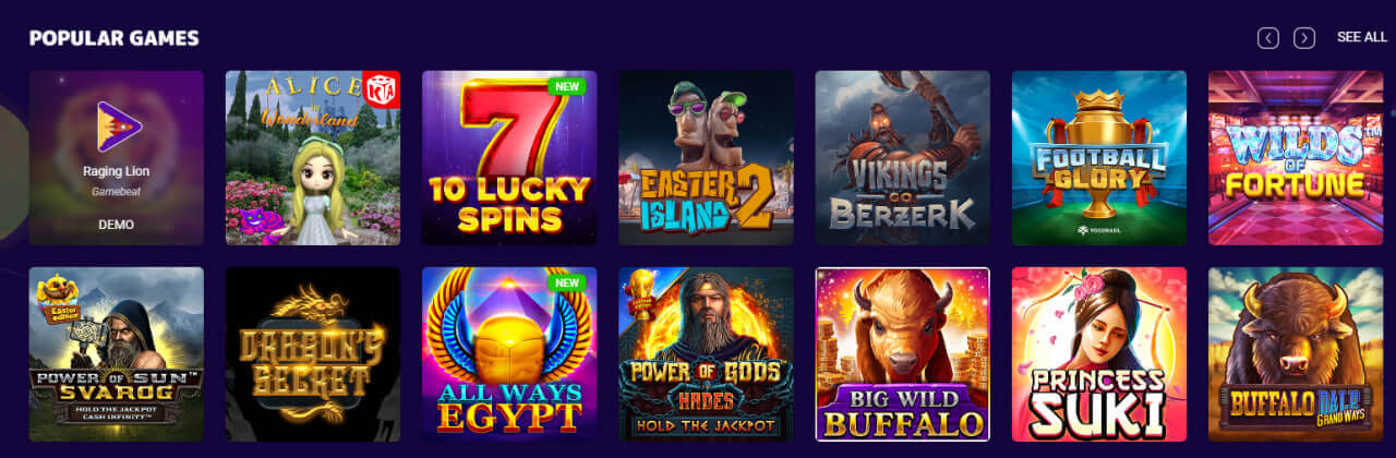 Spin Spirit Casino Jeux