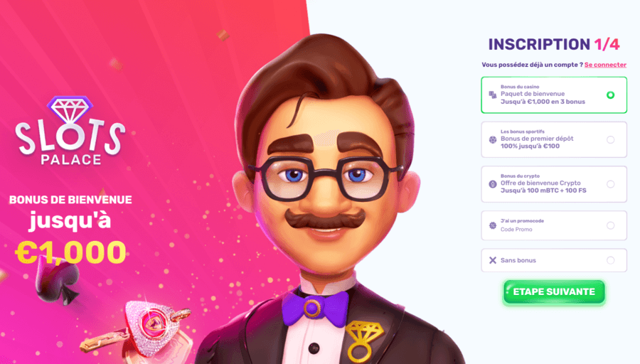 Inscription SlotsPalace Casino Inscription