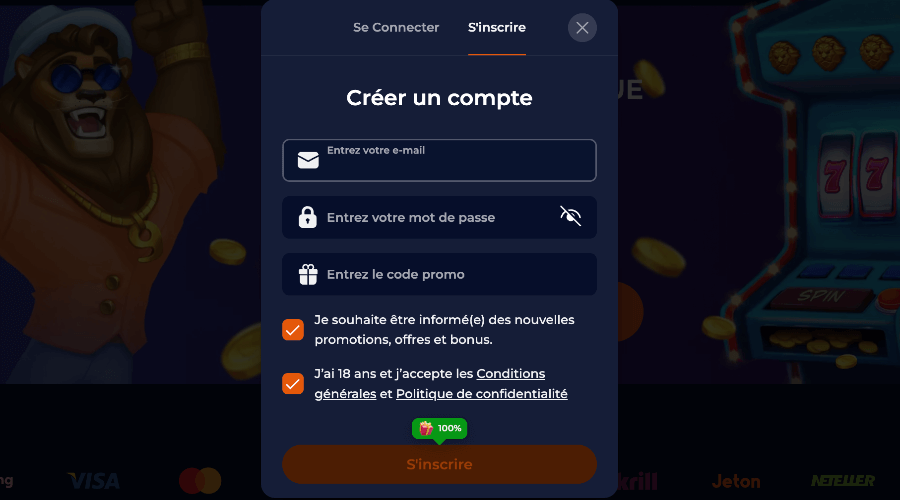 NineCasino Inscription