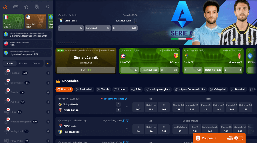 NineCasino Paris Sportifs