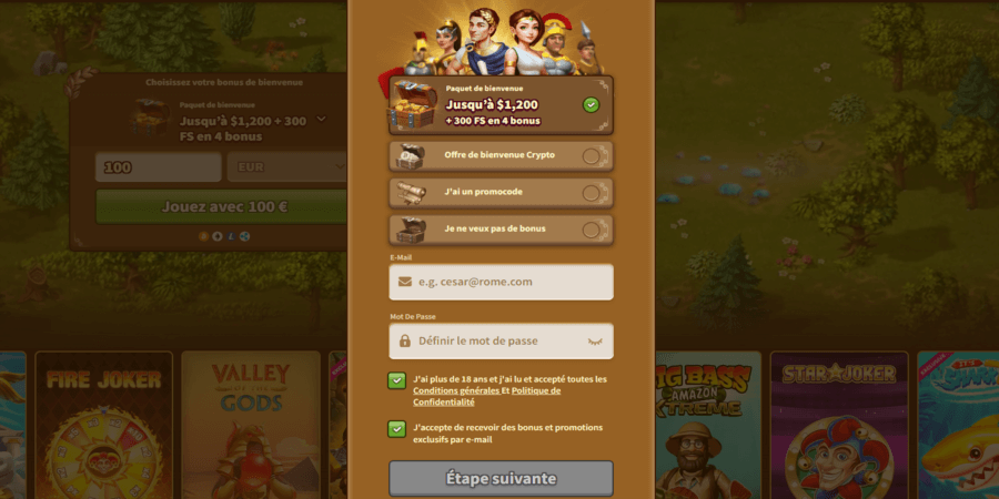 Inscription MyEmpire Casino Inscription