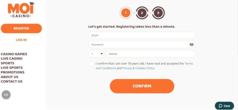 Inscription au MoiCasino