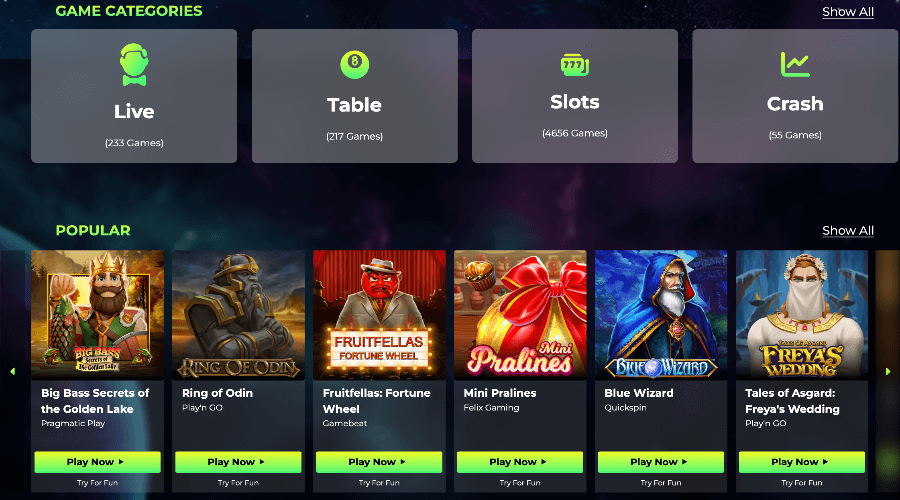 Space Fortuna Casino Jeux