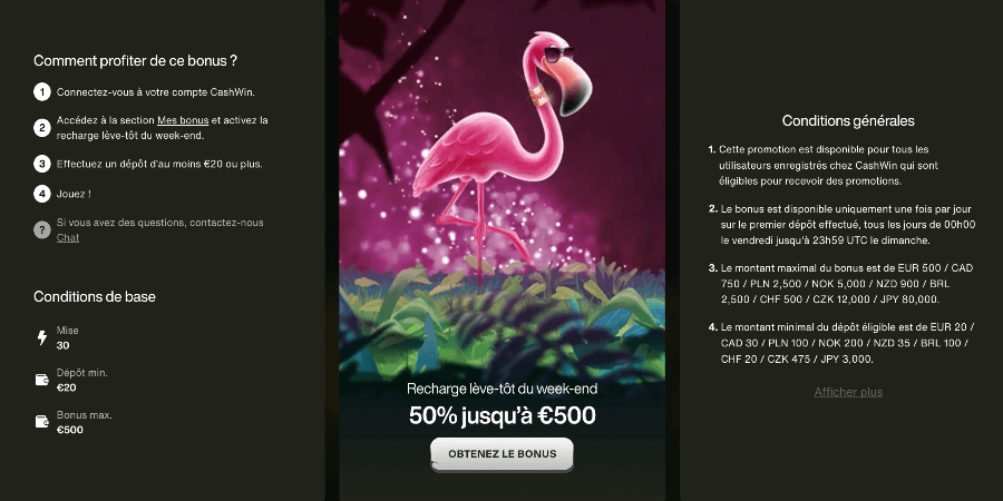 Cashwin Casino Recharge Bonus