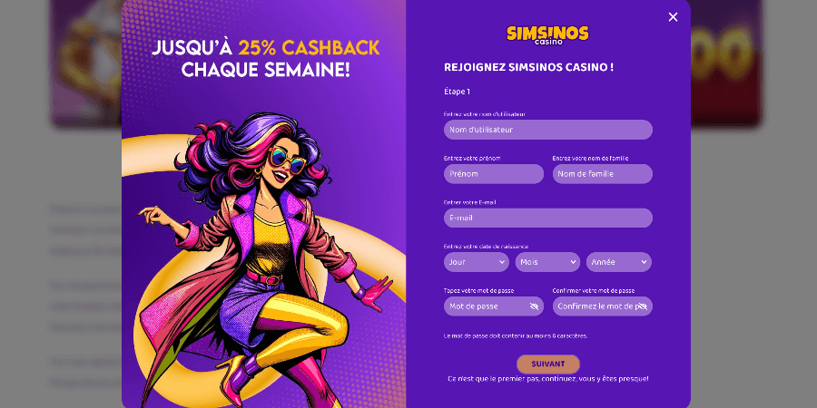 Inscription Simsinos Casino Inscription