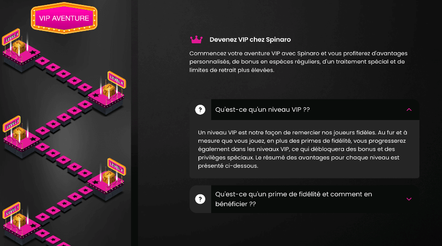 Programme VIP Spinaro Casino Programme VIP