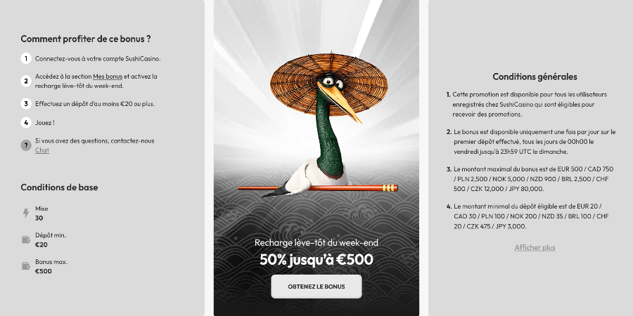 Recharge Bonus Sushi Casino Recharge Bonus