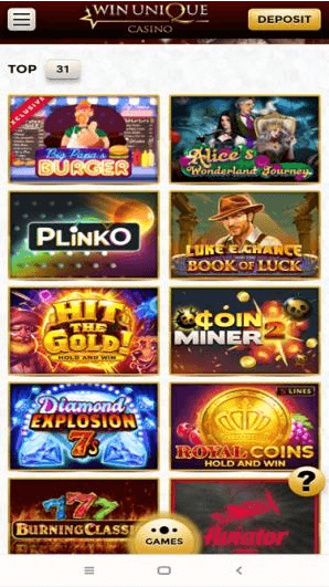 WinUnique Casino Jeux