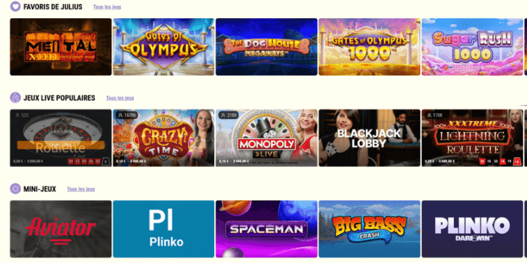 Julius Casino Jeux