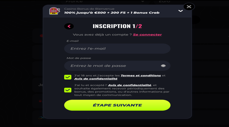 Lunubet Casino Inscrire