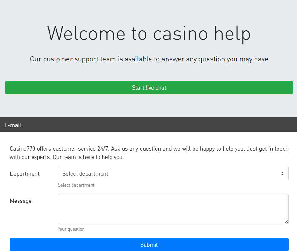 Service Client Casino770