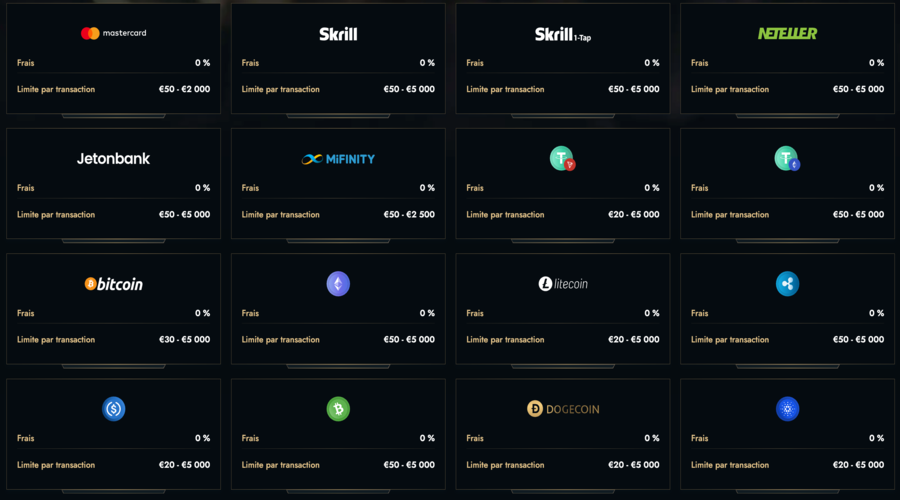 Dolly Casino Moyens de paiement