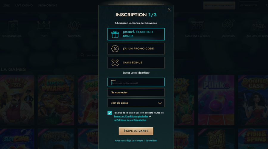 Inscription au Dolly Casino