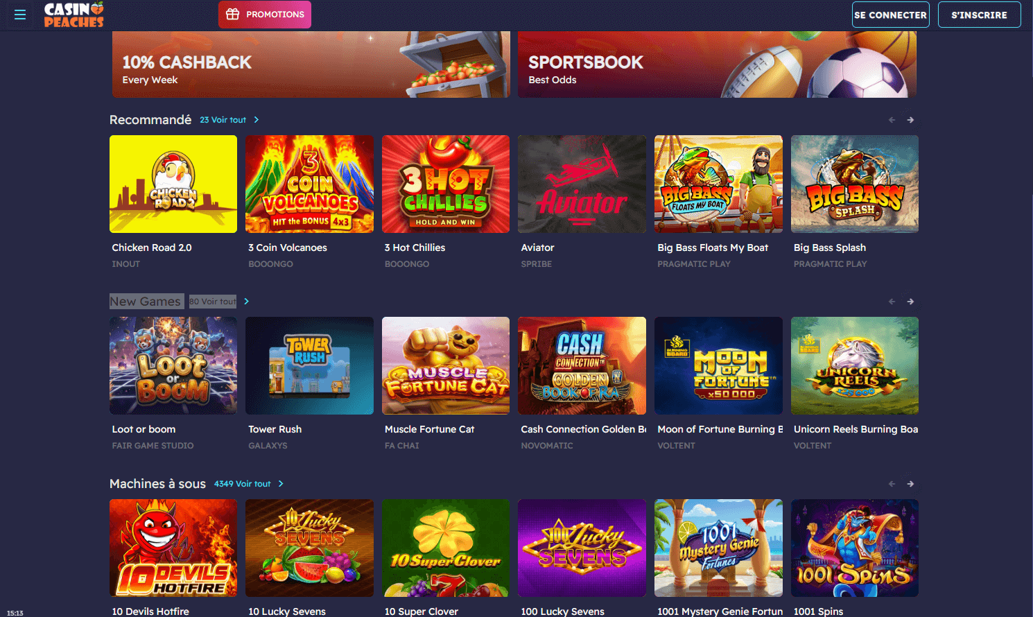 CasinoPeaches en ligne