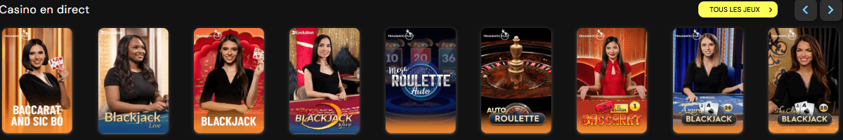 Mond Casino en direct
